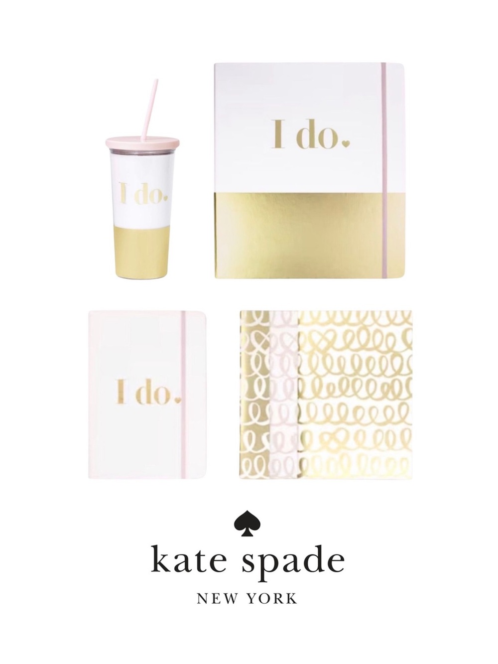 Kate Spade “I Do” Tumbler, Notebook & Bridal Planner Bundle
